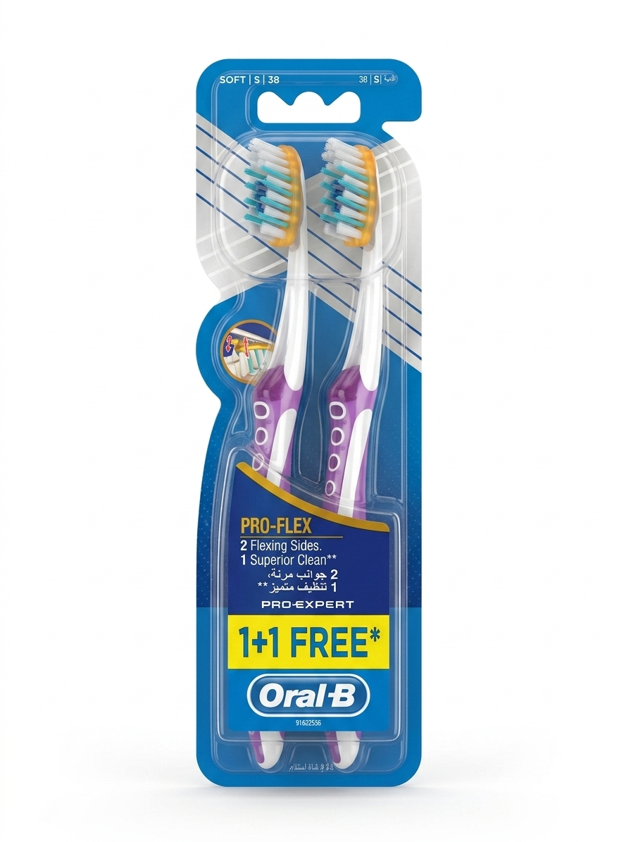 مسواک Oral-B Pro-Flex Soft اصل ایرلند | بسته 1+1 اورجینال